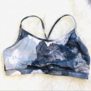 Lululemon y racer back bra size 10 black white